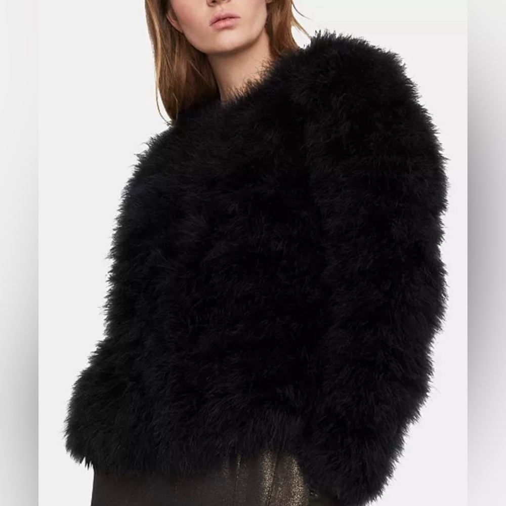 BCBGMaxAzria Ostrich Feather Jacket